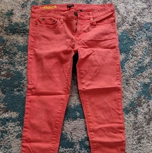 Coral JCrew Toothpick Ankle Jean